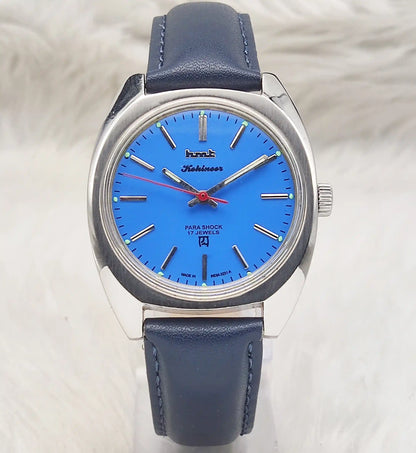 HMT Kohinoor Peacock Blue Dial Watch - 17 Jewels Men's Handwinding Timepiece