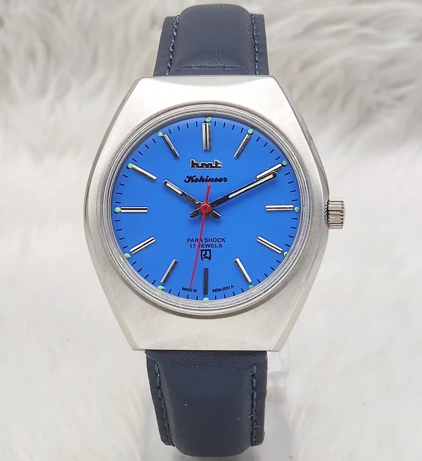 HMT Kohinoor Peacock Blue Dial Watch - 17 Jewels Men's Handwinding