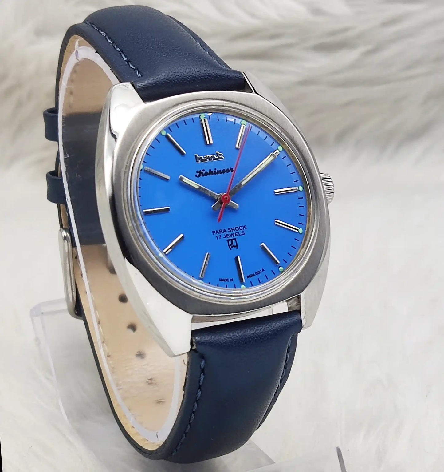 HMT Kohinoor Peacock Blue Dial Watch - 17 Jewels Men's Handwinding Timepiece