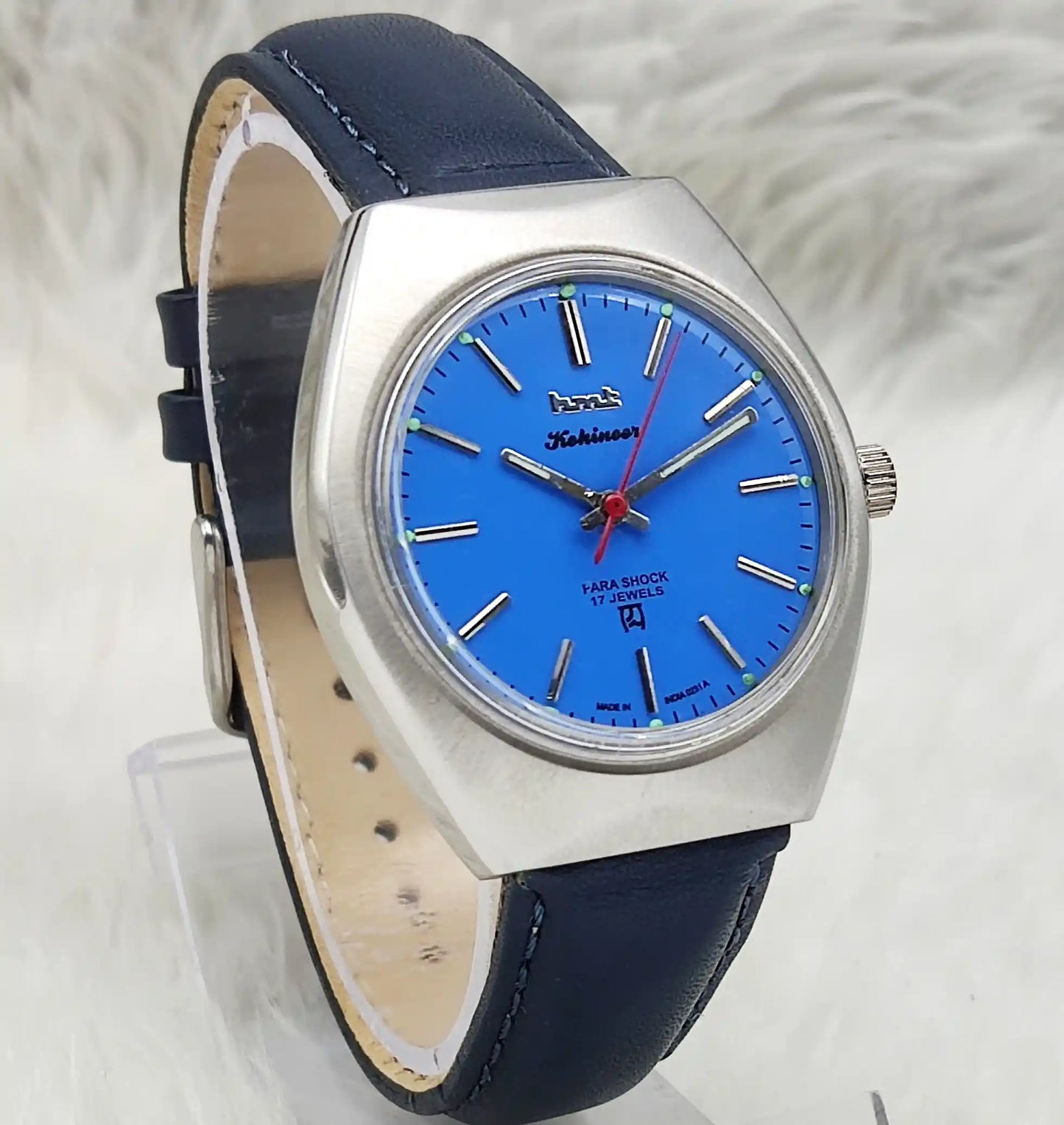 HMT Kohinoor Peacock Blue Dial Watch - 17 Jewels Men's Handwinding