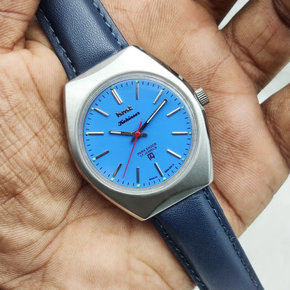 HMT Kohinoor Peacock Blue Dial Watch - 17 Jewels Men's Handwinding