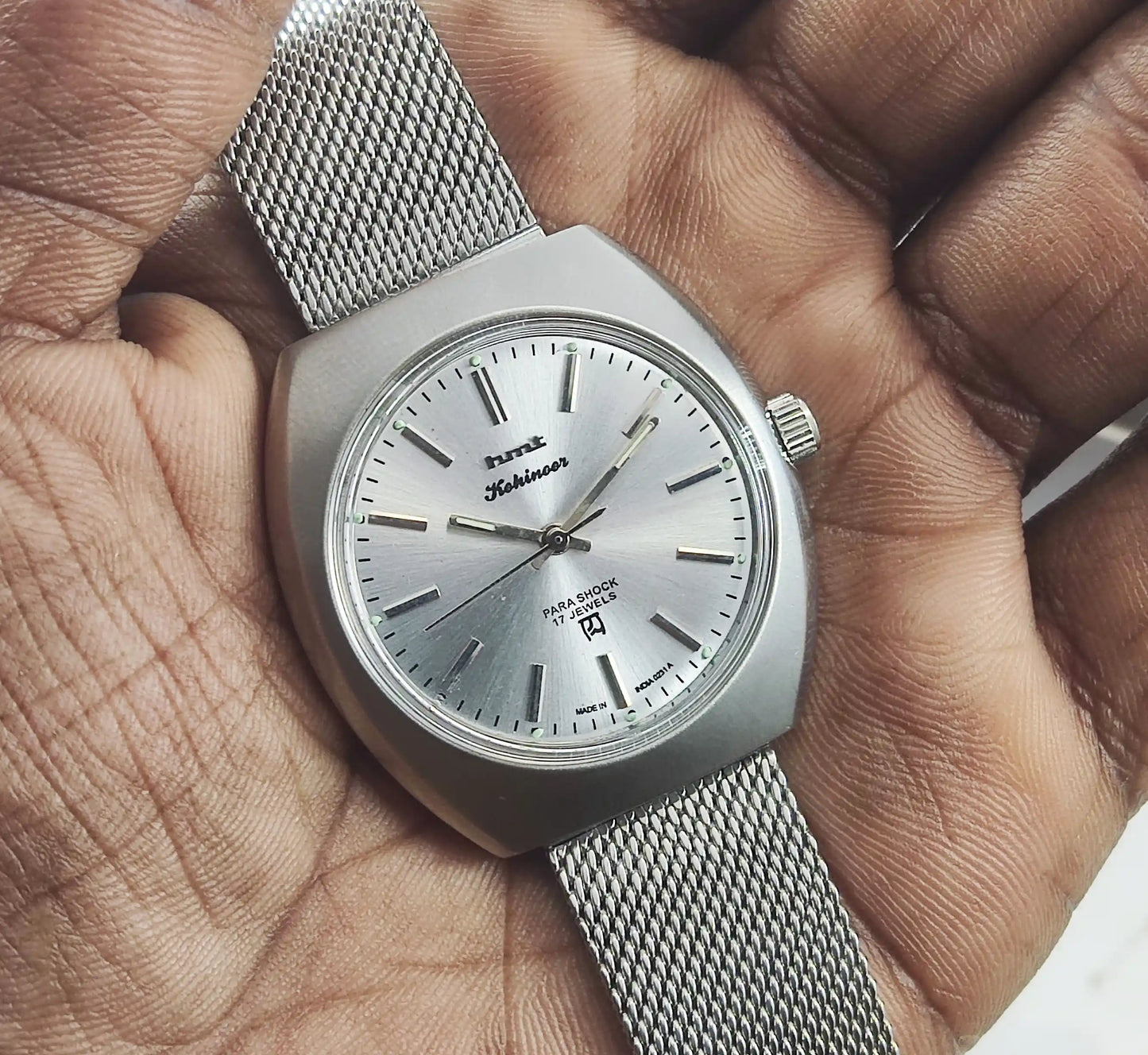 HMT Kohinoor Silver Dial 17 Jewels Para Shock 17 Jewels Discover-Diamonds