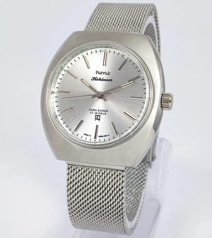 HMT Kohinoor Silver Dial 17 Jewels Para Shock 17 Jewels Discover-Diamonds