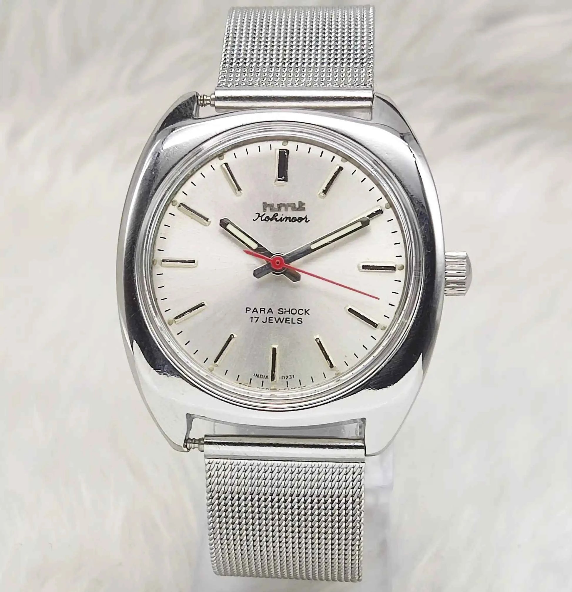 HMT Kohinoor Silver Dial With Stick Indices Watch 17 Jewels Handwinding