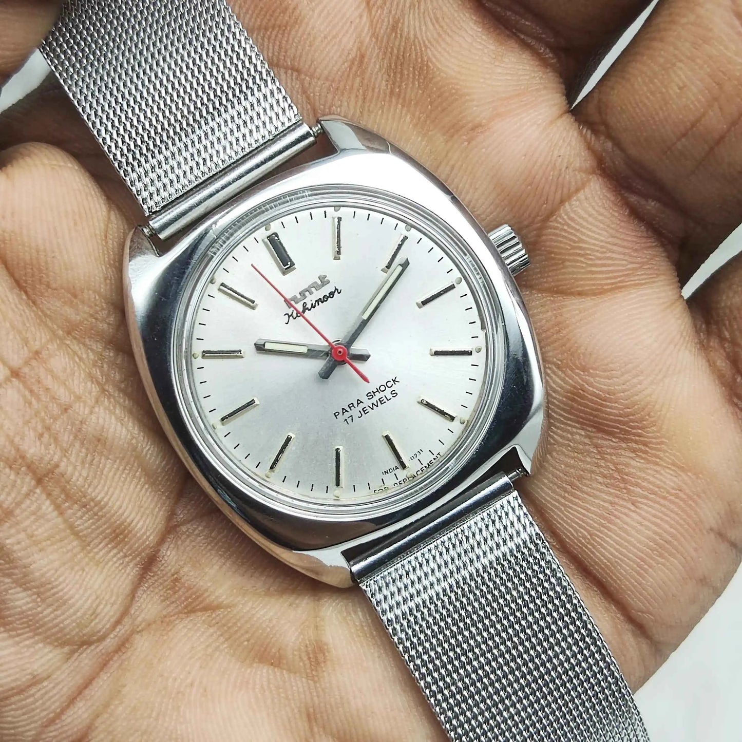 HMT Kohinoor Silver Dial With Stick Indices Watch 17 Jewels Handwinding