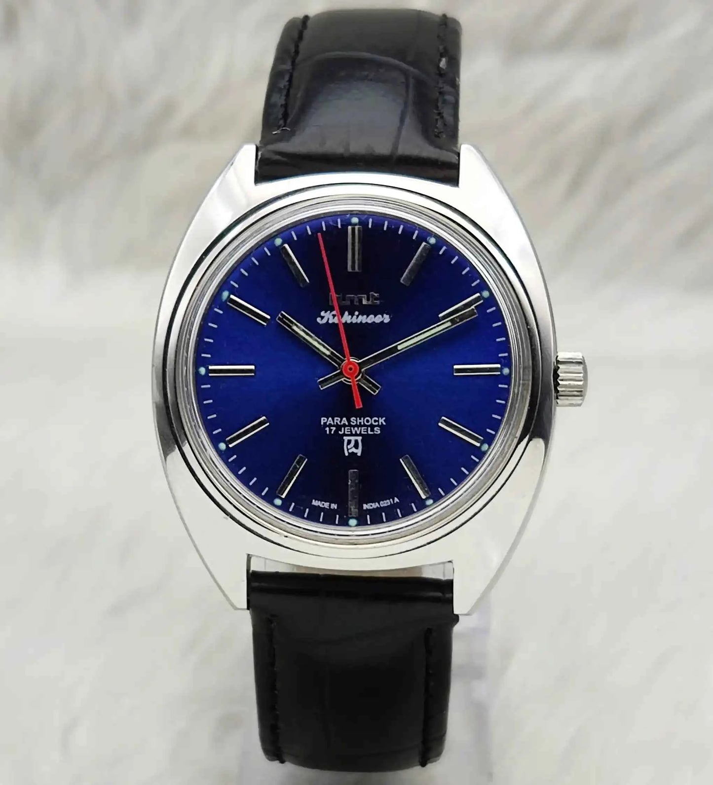 HMT Kohinoor Stick Indices 17 Jewels Blue Dial Men's Watch