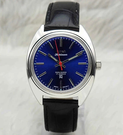 HMT Kohinoor Stick Indices 17 Jewels Blue Dial Men's Watch