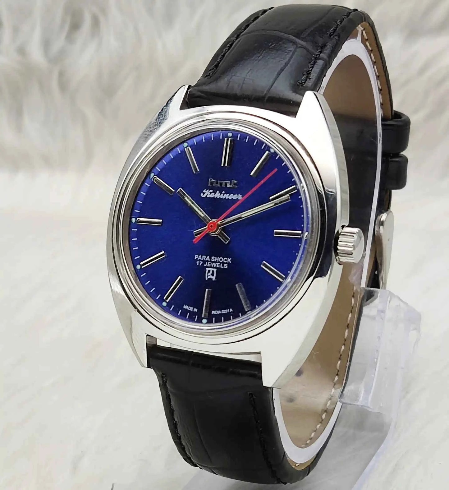 HMT Kohinoor Stick Indices 17 Jewels Blue Dial Men's Watch