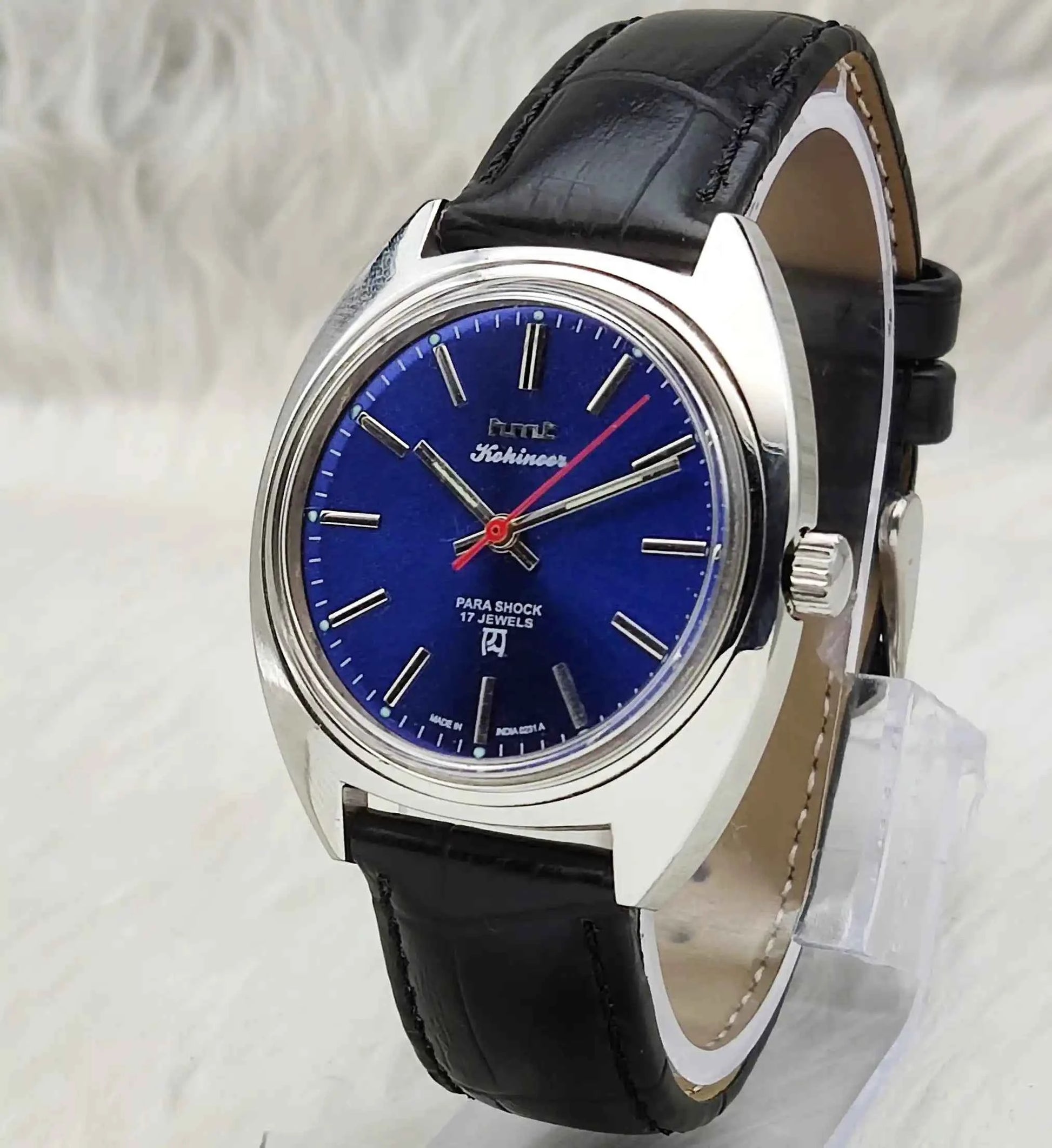 HMT Kohinoor Stick Indices 17 Jewels Blue Dial Men's Watch