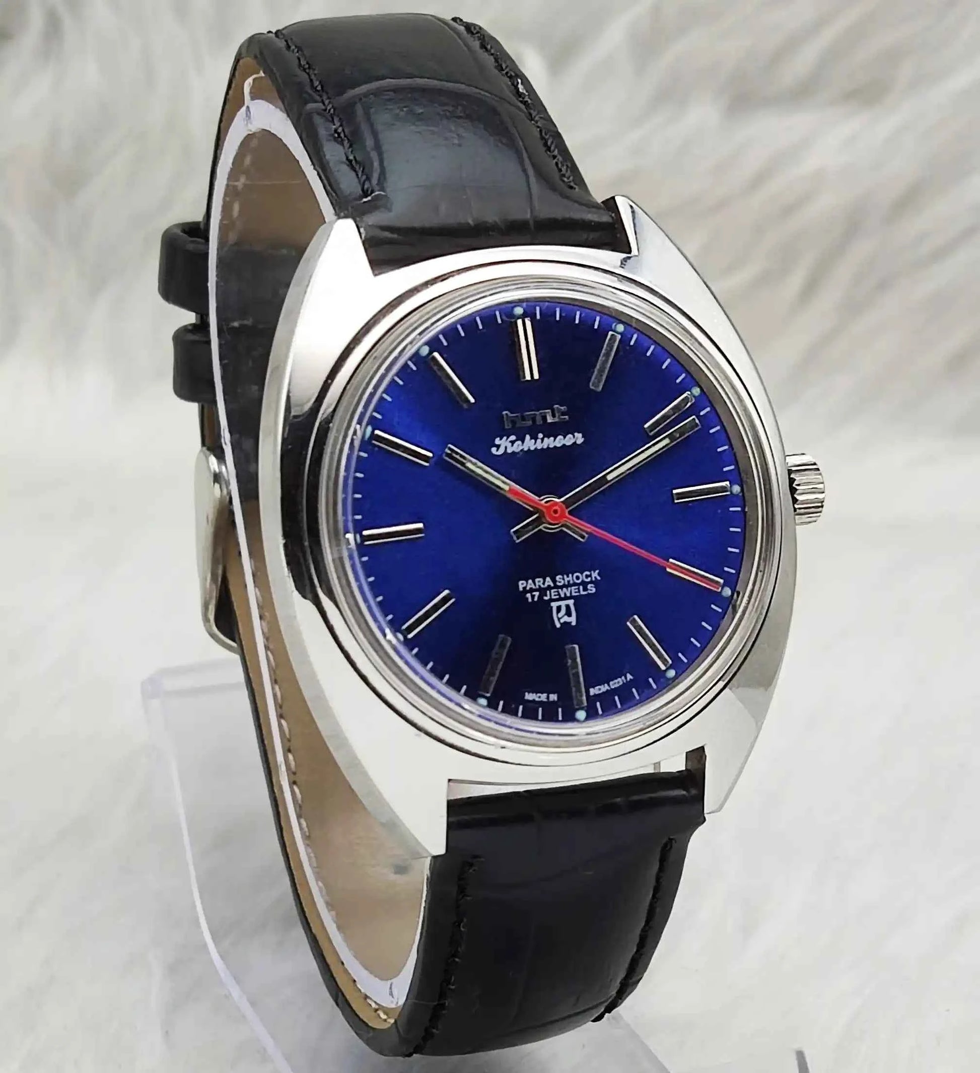 HMT Kohinoor Stick Indices 17 Jewels Blue Dial Men's Watch
