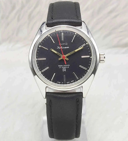 HMT Kohinoor Stick Indices Handwinding Blue Dial Men's Watch