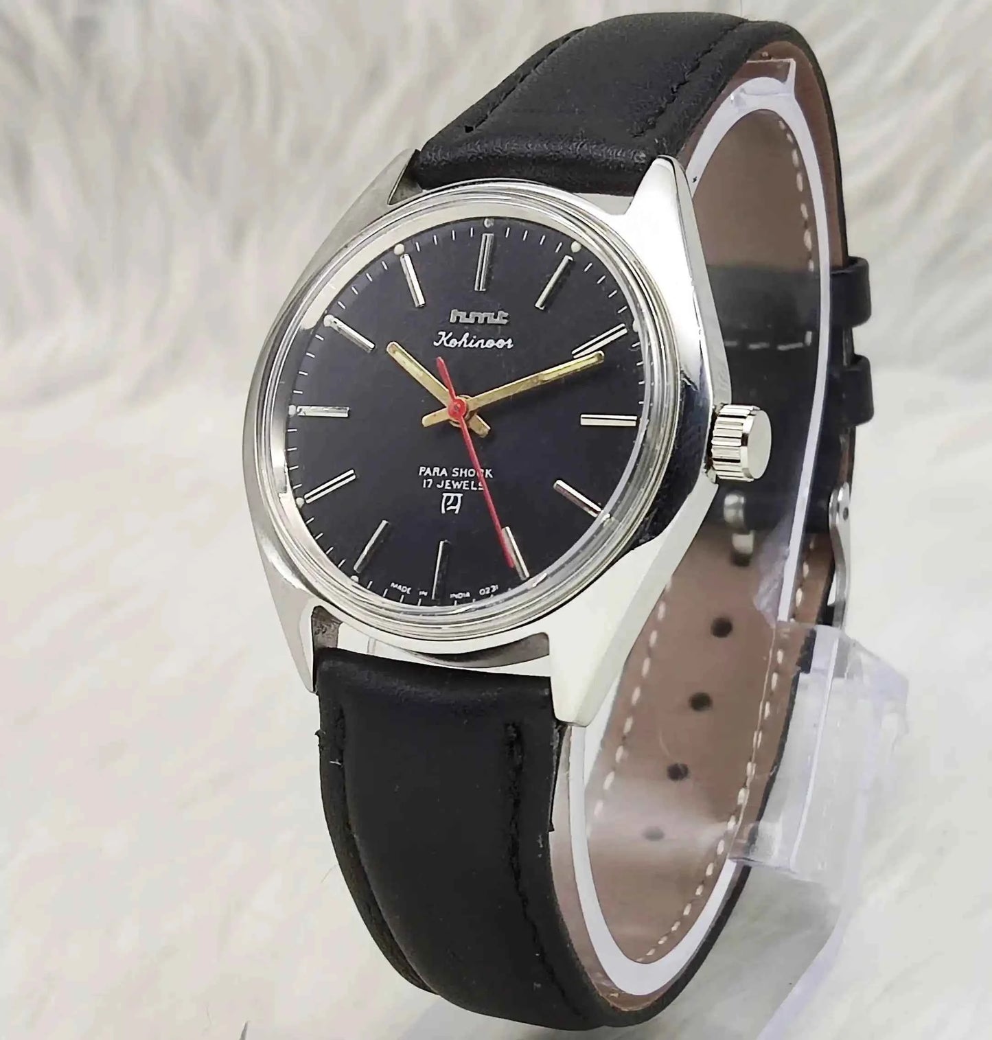 HMT Kohinoor Stick Indices Handwinding Blue Dial Men's Watch
