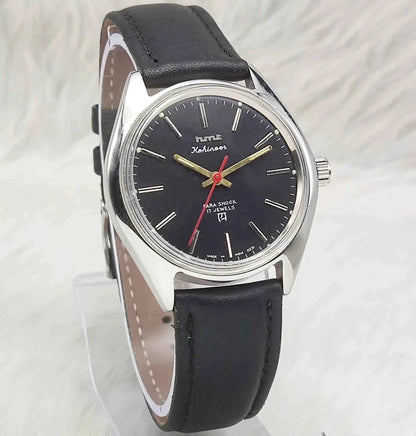 HMT Kohinoor Stick Indices Handwinding Blue Dial Men's Watch