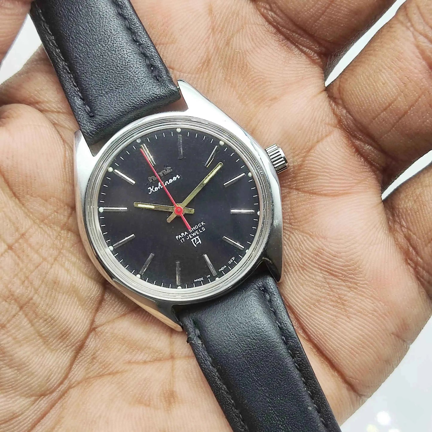 HMT Kohinoor Stick Indices Handwinding Blue Dial Men's Watch