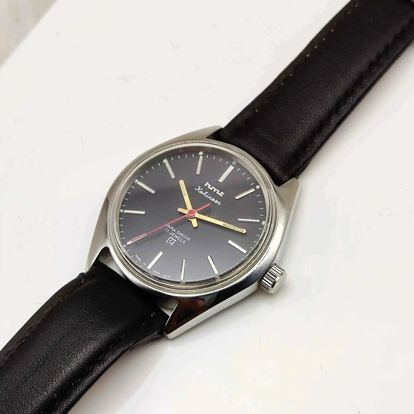 HMT Kohinoor Stick Indices Handwinding Blue Dial Men's Watch
