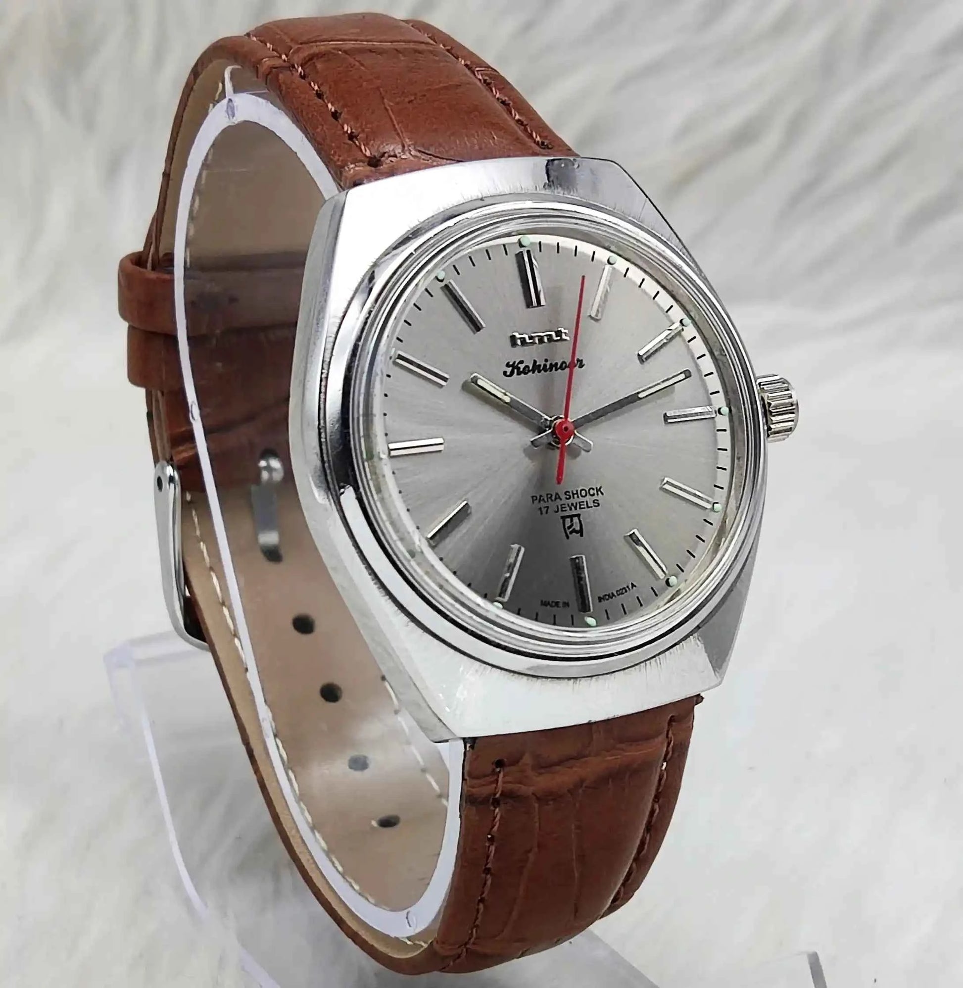 HMT Kohinoor Stick Indices Silver Dial Handwinding 17 Jewels Watch