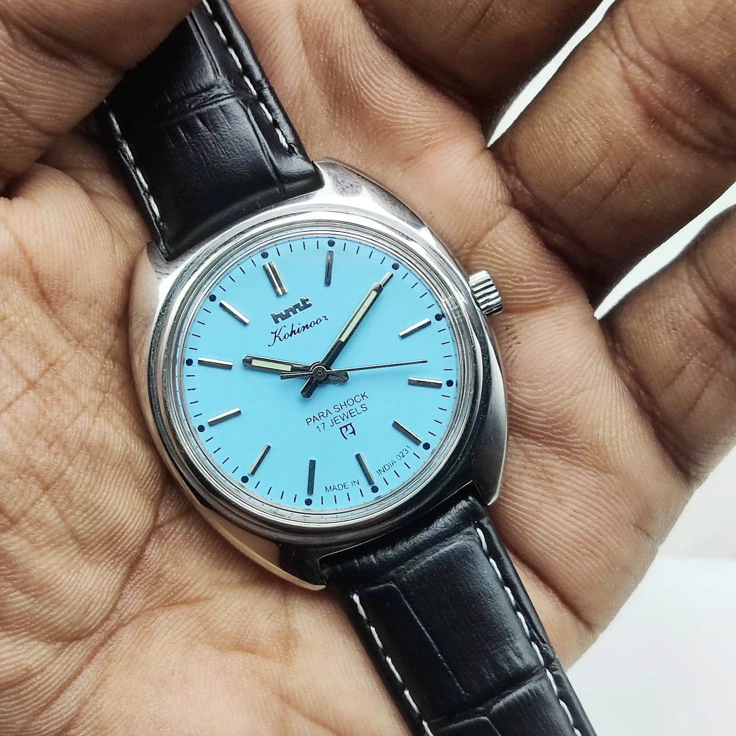 HMT Kohinoor Tiffany Dial 17 Jewels Para Shock Men's Watch