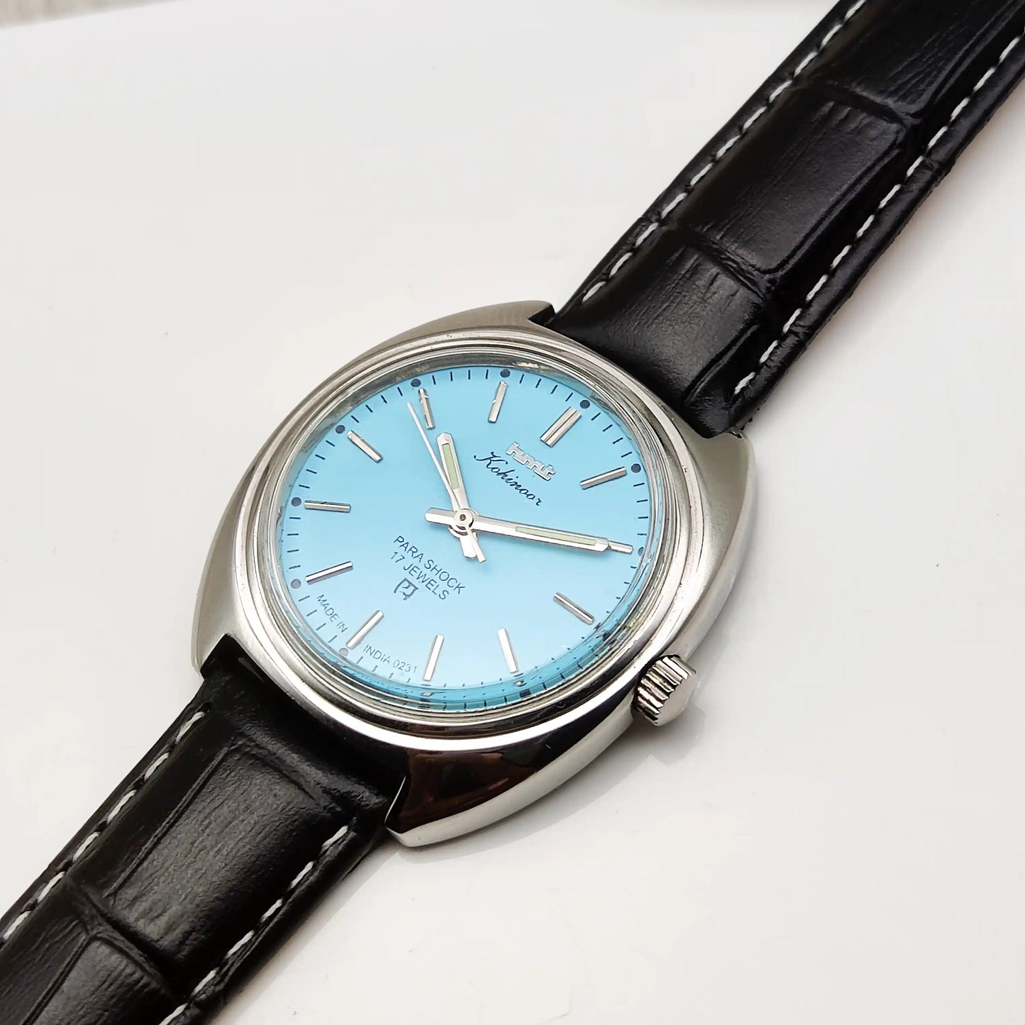 HMT Kohinoor Tiffany Dial 17 Jewels Para Shock Men's Watch