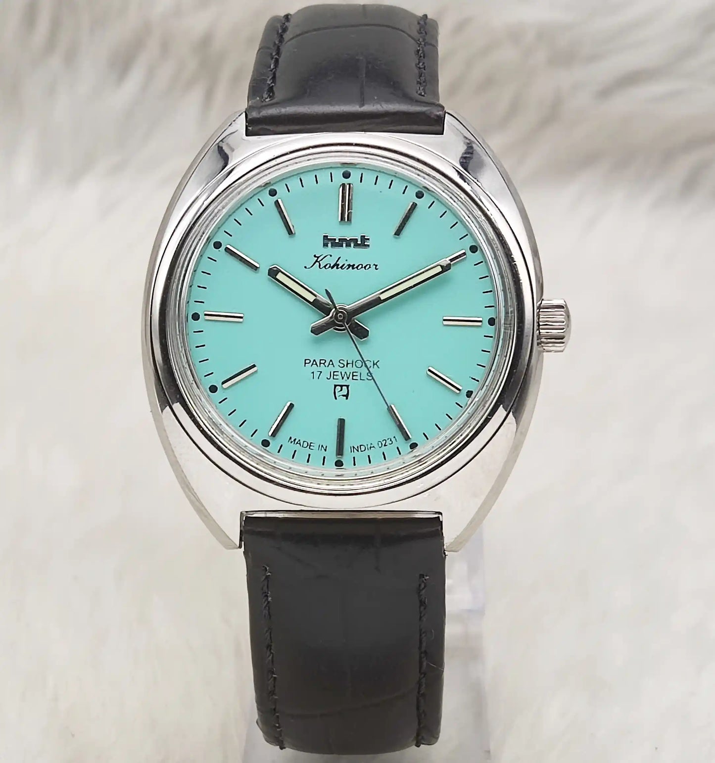 HMT Kohinoor Turquoise Dial 17 Jewels Para Shock Men's Watch