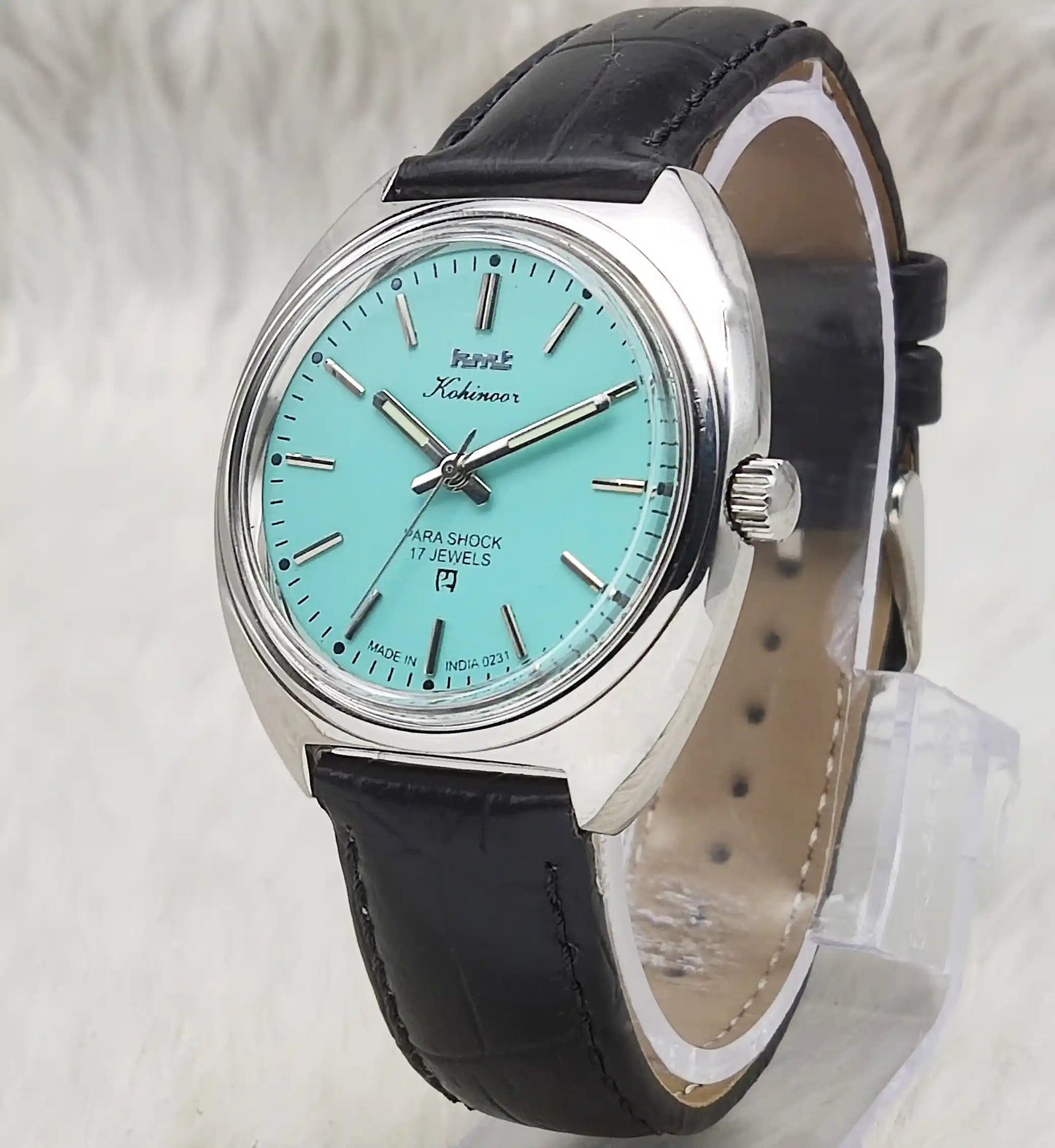 HMT Kohinoor Turquoise Dial 17 Jewels Para Shock Men's Watch
