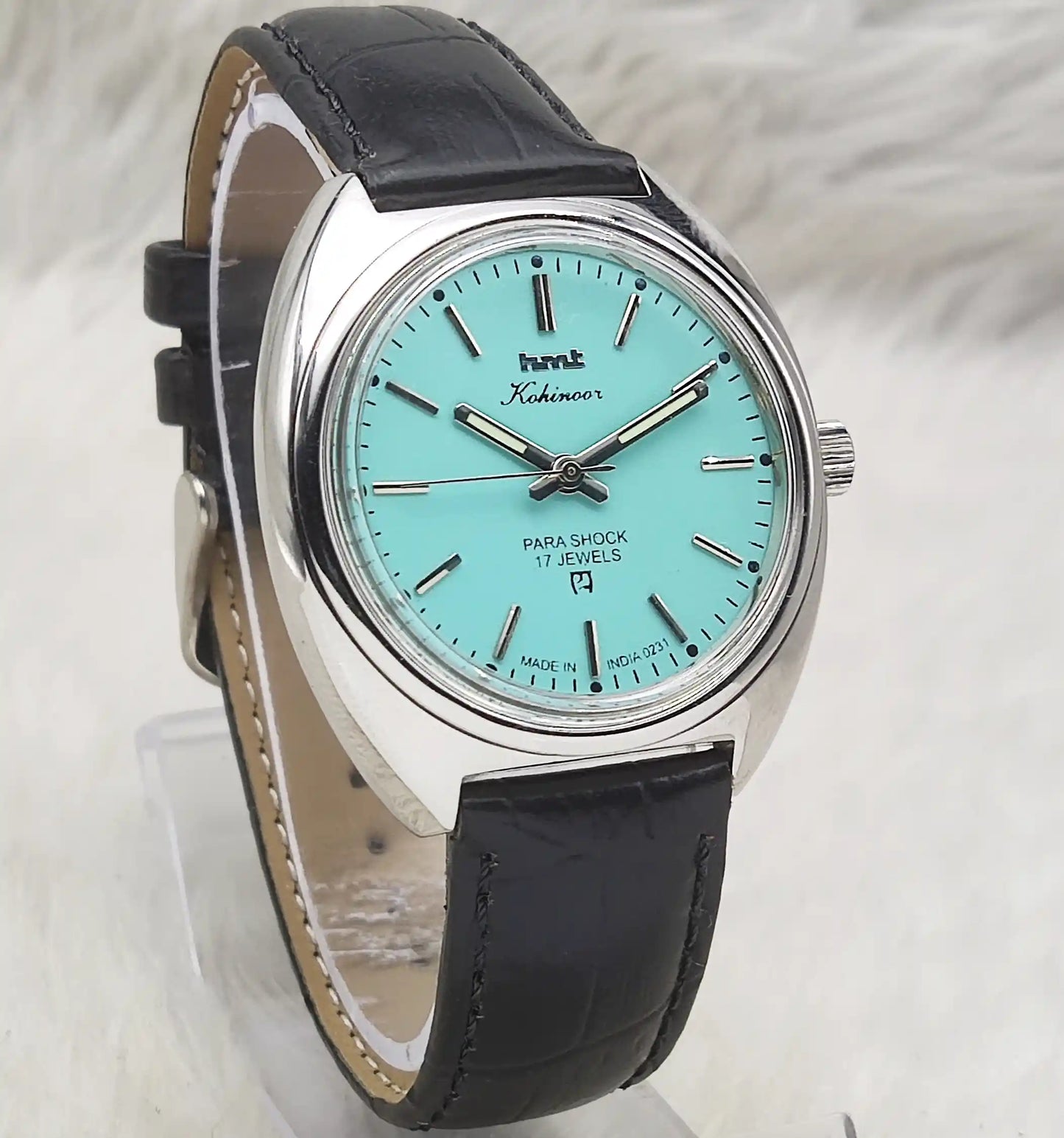 HMT Kohinoor Turquoise Dial 17 Jewels Para Shock Men's Watch