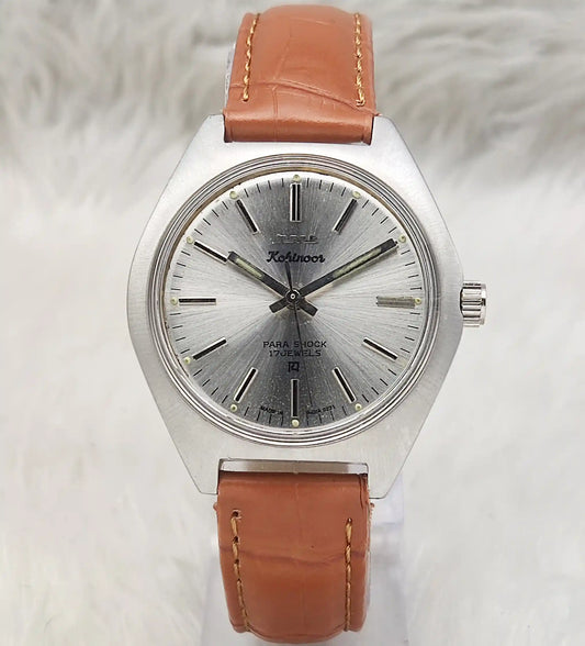 HMT Kohinoor Watch - 17 Jewels Silver Dial Handwinding Watch