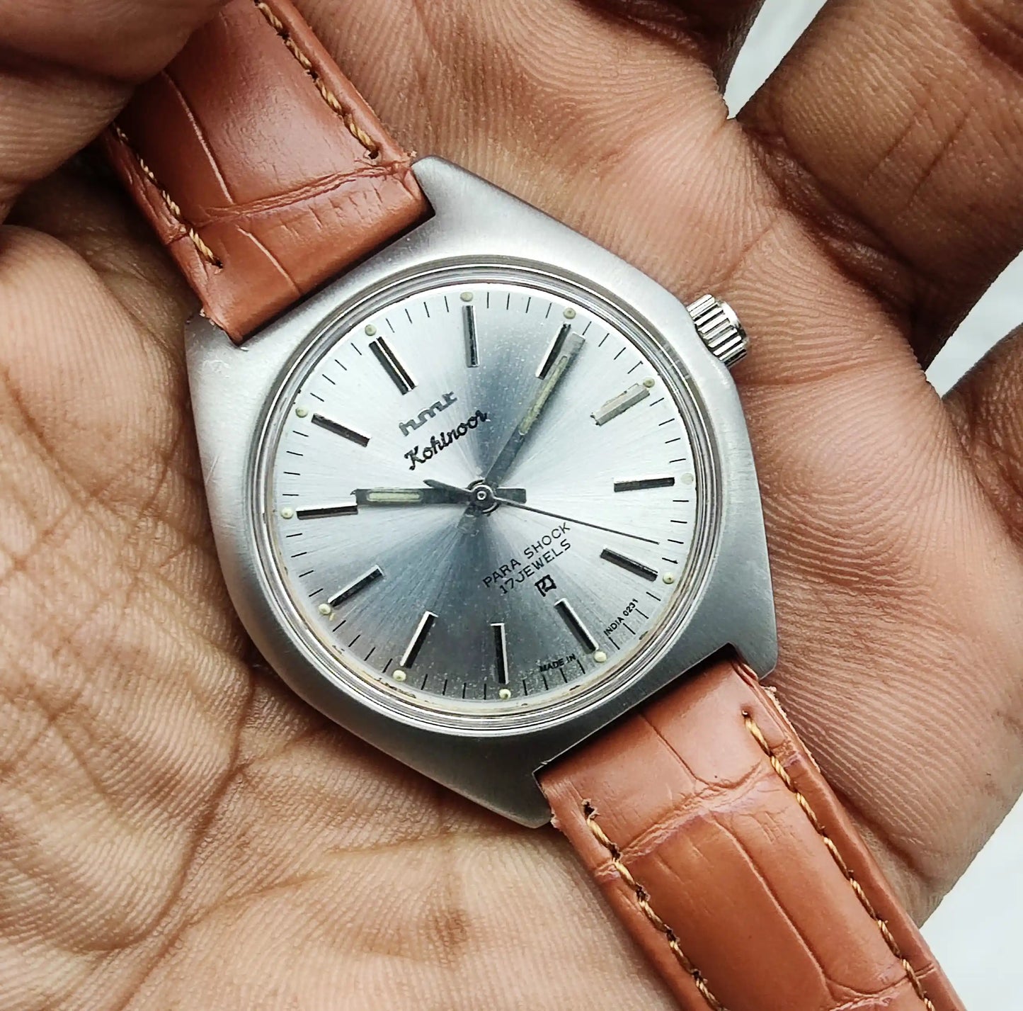 HMT Kohinoor Watch - 17 Jewels Silver Dial Handwinding Watch