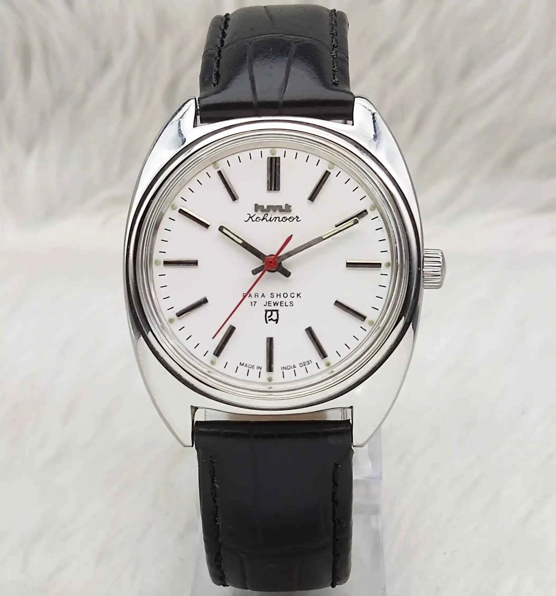 HMT Kohinoor 17 Jewels Stick Indices White Dial Men's Watch