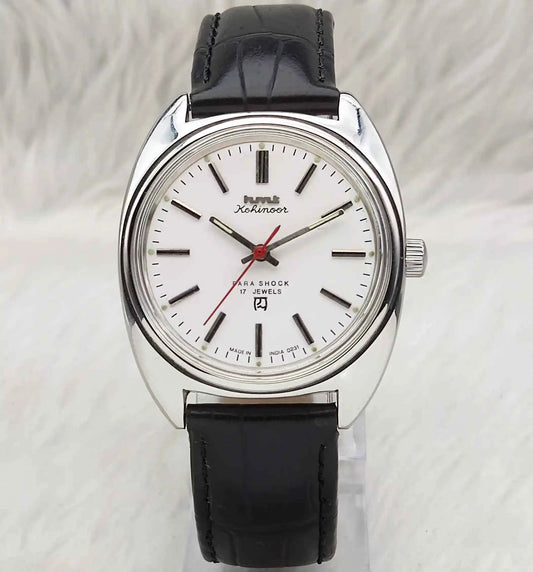 HMT Kohinoor 17 Jewels Stick Indices White Dial Men's Watch