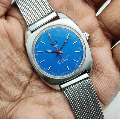 HMT Light Blue Dial Handwinding Watch - Timeless Craftsmanship for Modern Elegance