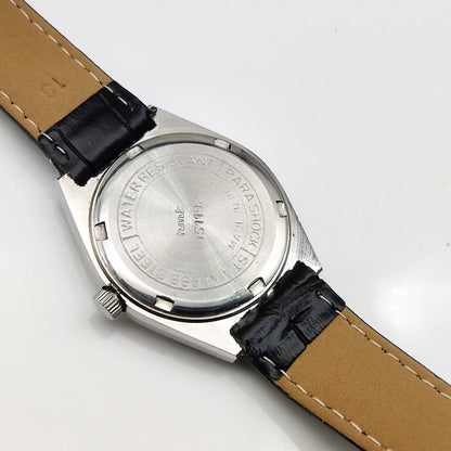 HMT Maurya Maroon Dial Watch 17 Jewels and Stick Indices