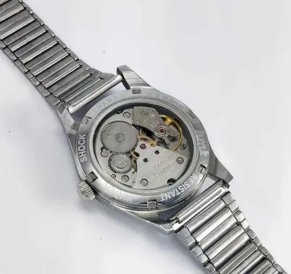 HMT Pilot 0231 Black Para Shock 17 Jewels Transparent Back Handwinding Men's Watch Discover-Diamonds