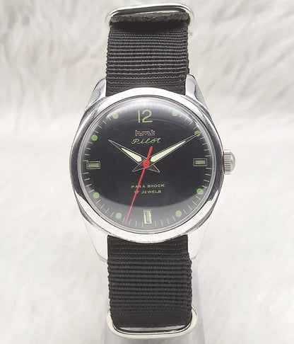 HMT Pilot 17 Jewels Handwinding Black Dial - HMT Timeless Elegance and Precision