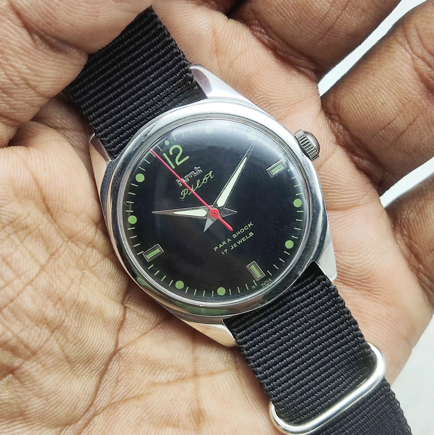 HMT Pilot 17 Jewels Handwinding Black Dial - HMT Timeless Elegance and Precision