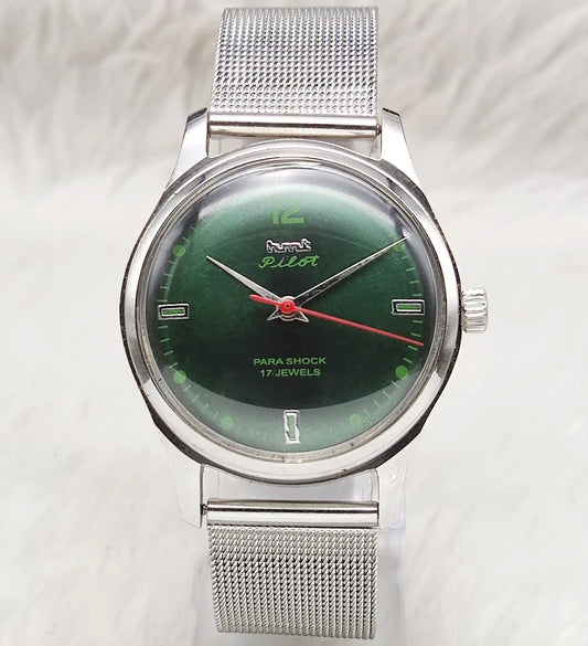 HMT Pilot 17 Jewels Apple Green Dial - Handwinding Men's Watch