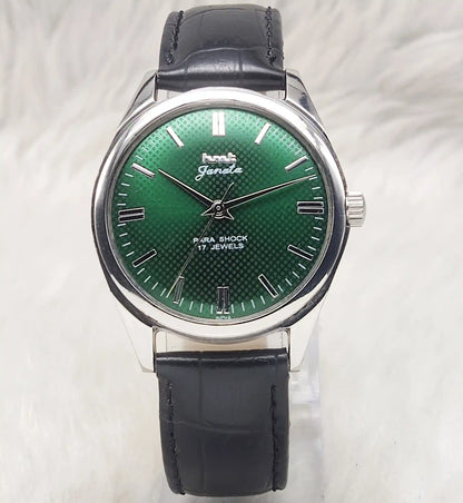 HMT Janata Dotted Apple Green Dial Stick indices 17 Jewels Handwinding Men's Watch