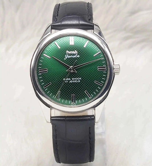 HMT Janata Dotted Apple Green Dial Stick indices 17 Jewels Handwinding Men's Watch