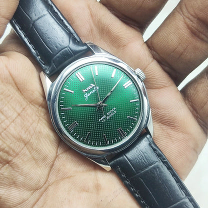 HMT Janata Dotted Apple Green Dial Stick indices 17 Jewels Handwinding Men's Watch