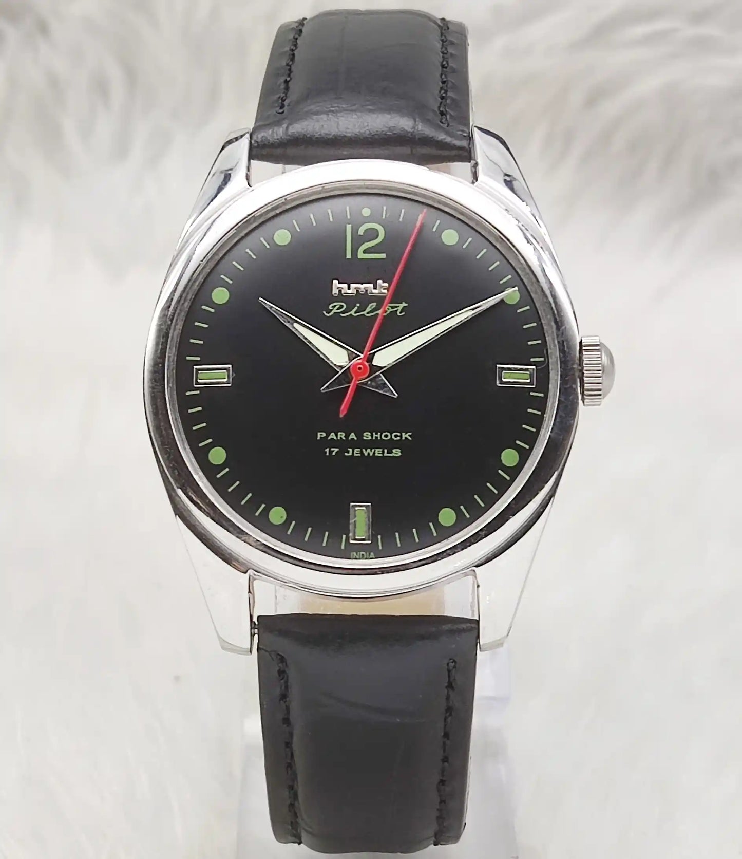 HMT Pilot 17 Jewels Black Dial Handwinding Men's Watch 0231