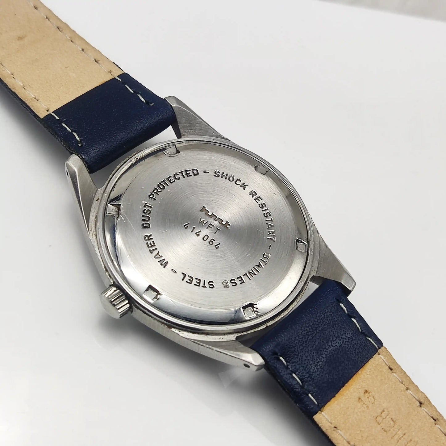 HMT Pilot 17 Jewels Blue Dial - Handwinding Men's Watch Stick Numerals Indices