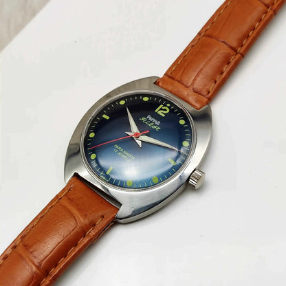 HMT Pilot 17 Jewels Bluish Dial Dotted Indices Handwinding Watch
