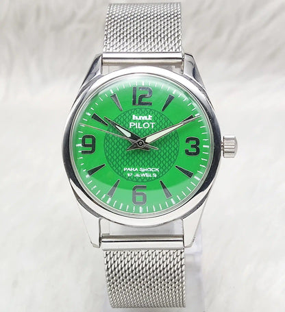 HMT Pilot 17 Jewels Bright Green Dial - Handwinding Men's Watch