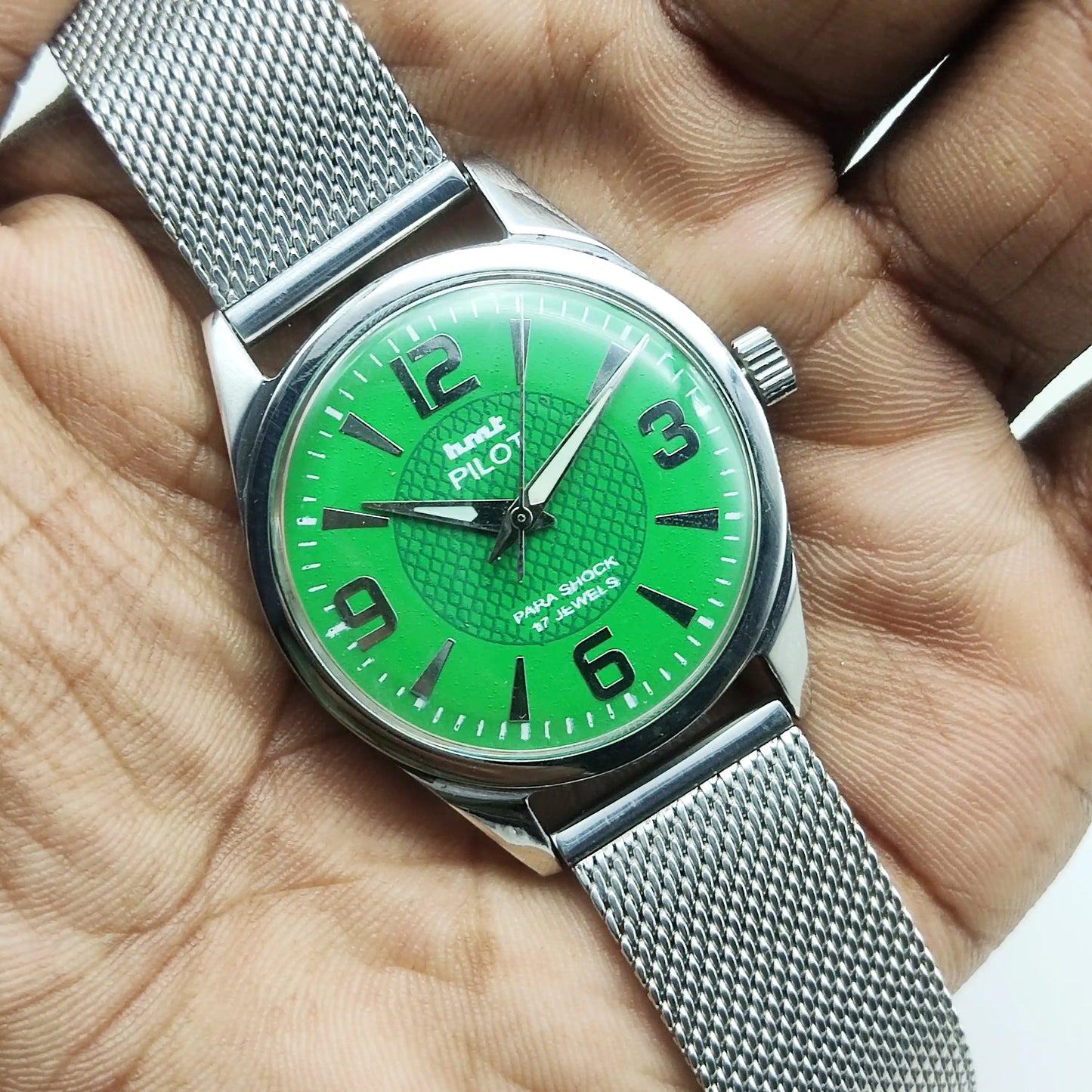 HMT Pilot 17 Jewels Bright Green Dial - Handwinding Men's Watch