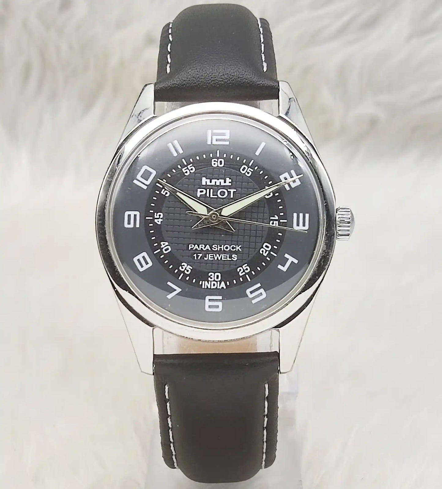 HMT Pilot 17 Jewels Hand-Winding Black Dial With Sub Dial Watch