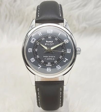 HMT Pilot 17 Jewels Hand-Winding Black Dial With Sub Dial Watch