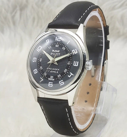 HMT Pilot 17 Jewels Hand-Winding Black Dial With Sub Dial Watch