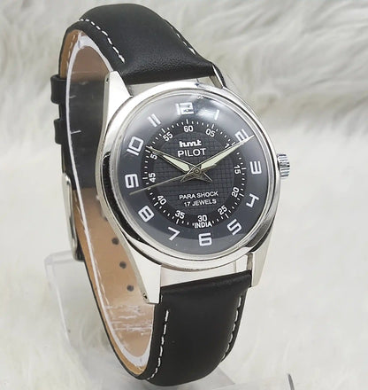 HMT Pilot 17 Jewels Hand-Winding Black Dial With Sub Dial Watch