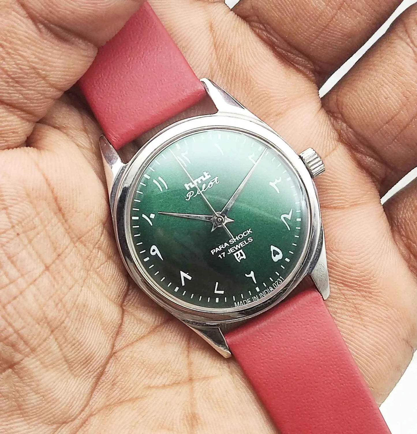 HMT Pilot 17 Jewels Handwinding Green Dial Men's Watch