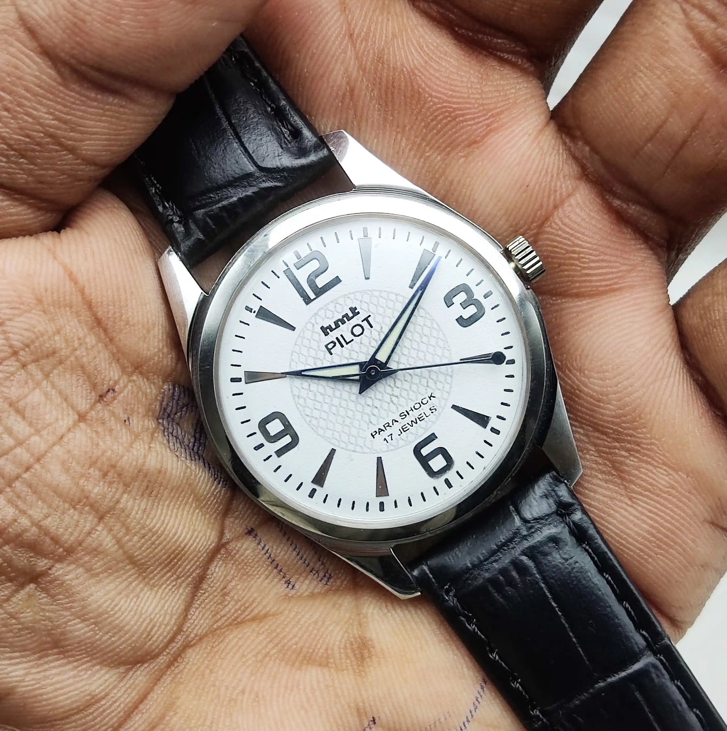 HMT Pilot 17 Jewels Handwinding White Dial Watch