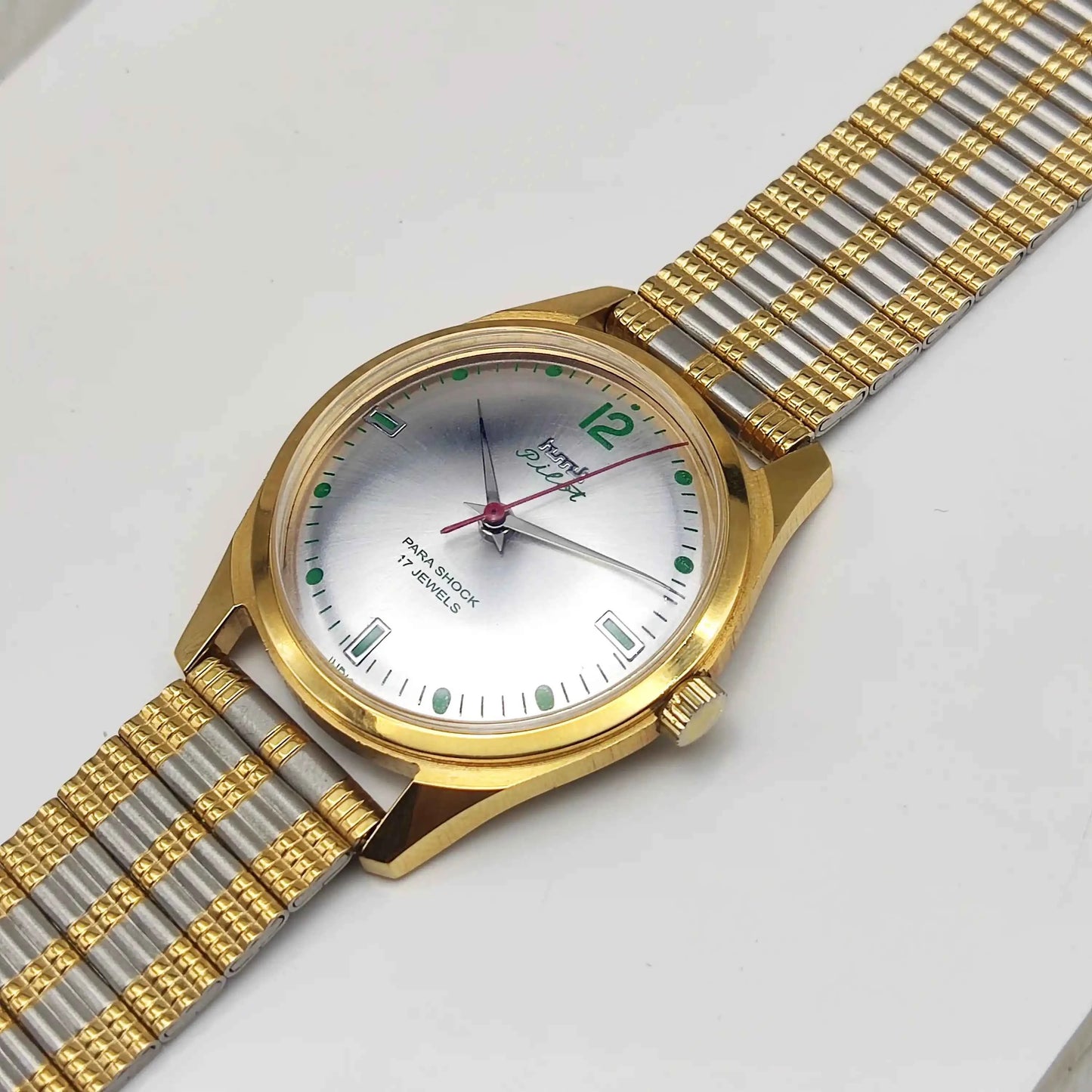 HMT Pilot 17 Jewels Dotted Indices Silver Dial Mechanical Handwinding Watch